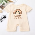 thumbnail image 2 of Baby Romper Letter Rainbow Print Crew Neck Short Sleeves Breathable with Bottom Snaps Jumpsuit, 2 of 7