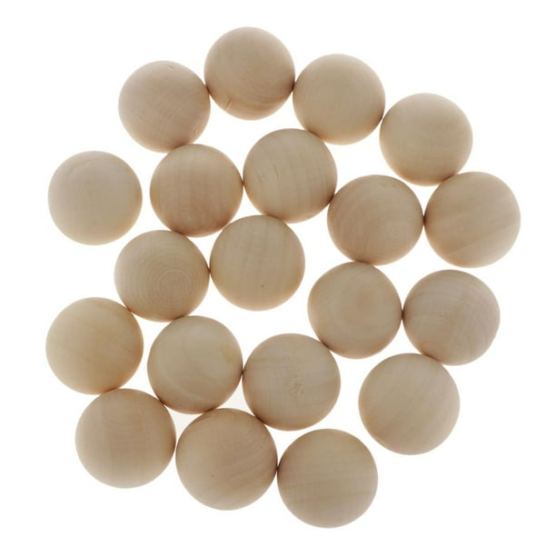 Bola redonda de madera maciza, no apta para joyería. Bolas de madera para manualidades artísticas. Los 40MM