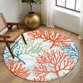 thumbnail image 2 of Round Rugs 5Ft, Ocean Coral Round Area Rug Washable Indoor Throw Carpet, Abstract Boho Gradient Coastal Polka Dots Soft Non Slip Circle Rug for Cabinet Bathroom Home Decor Aesthetic, 2 of 8