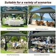 thumbnail image 4 of SANOPY 10'x13.3' Metal Patio Gazebo, Outdoor Gazebo Canopy Tent for Backyard with Mesh Curtains, Gazebos Shelter with Display Shelves, Steel Frame, Patio Covers for Tailgate, 4 of 12