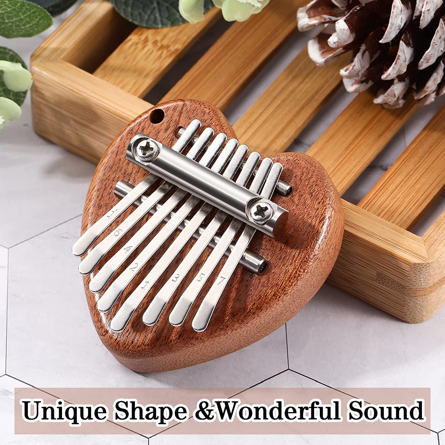Kalimba 8 Key exquisite Finger Thumb Piano Marimba Musical good accessory Pendant Gif