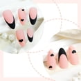 thumbnail image 3 of JZROCKER Almond Press on Nails French Tip False Nails Matte Artificial Nails with Heart Acrylic Stick on Nails For Any Occasion, 3 of 8