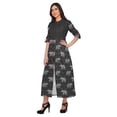 thumbnail image 3 of Moomaya Printed Front Slit A-Line Kurtis For Women Short Sleeve Summer Kurta, 3 of 5