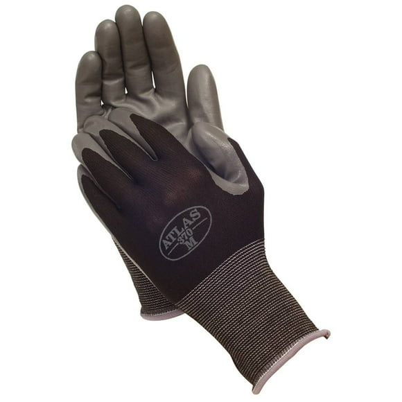 Guantes de trabajo SHOWA Atlas 370 con revestimiento de palma de nitrilo, talla XL
