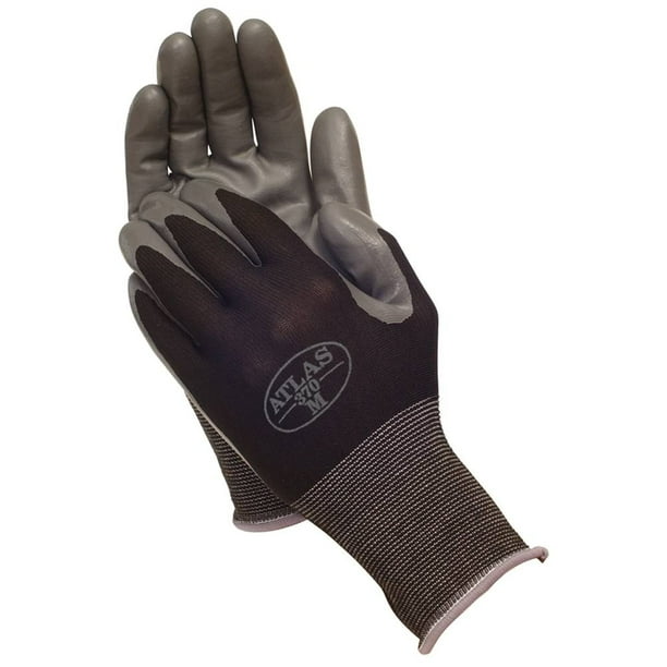 Guantes de trabajo SHOWA Atlas 370 con revestimiento de palma de nitrilo, talla XL