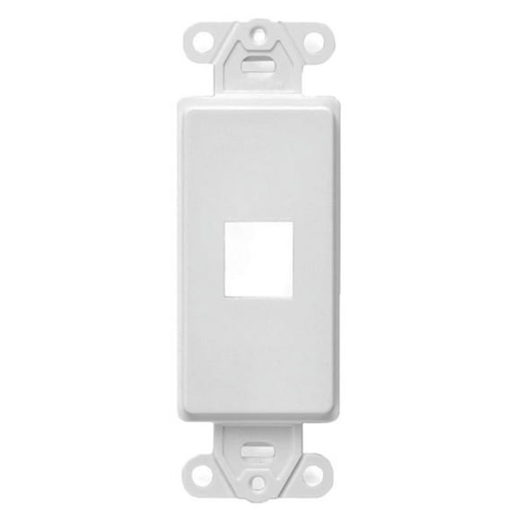 White 1-Port Keystone Jack Wall Plate Insert HDMI  RJ45 Cat 6, Ethernet, RG6 Coax, Banana Plug 