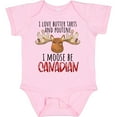 thumbnail image 3 of Inktastic I Love Butter Tarts and Poutine I Moose Be Canadian Pun Boys or Girls Baby Bodysuit, 3 of 5
