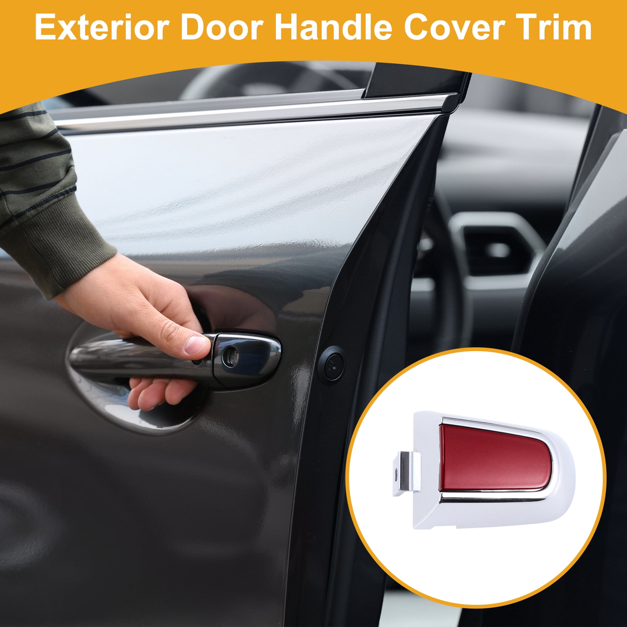 Unique Bargains Car Door Handle Cover Red for Chevrolet Malibu 2016-2018