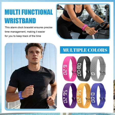 Vibrating Alarm Wristband For Heavy Sleepers, Silent Timer With Vibrating Reminder For Deep Sleepers, Adjustable Rechargeable Sports Monitoring Wearable Device