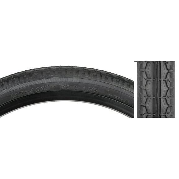 Sunlite K123 Street BMX Bike Tire 20X1.75 Black/Black