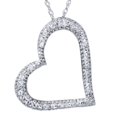 thumbnail image 1 of Pave Diamond Heart Shape Pendant Necklace 10K White Gold, 1 of 3