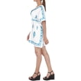 thumbnail image 2 of HAPPY BAY Women's Bathing Suit Swimwear Cover-up Short Swing Dress 1X-2X Blue, Solid, 2 of 3