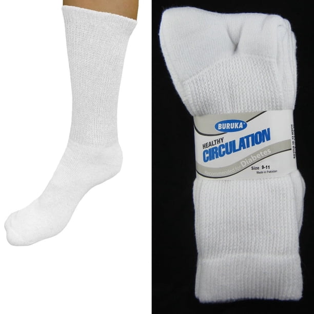 12 pares de calcetines de circulación para diabéticos, con soporte acolchado para la salud, para hombre, tallas 9-11