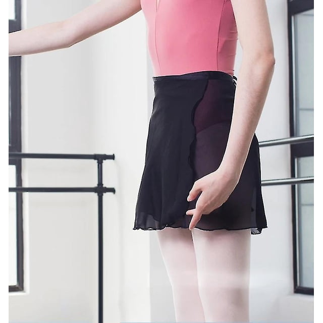 Falda tutú de Ballet de gasa para adultos, falda de entrenamiento de gimnasia para mujeres y niñas, falda envolvente con lazo en la cintura para práctica de Ballet latino