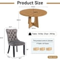 thumbnail image 2 of Round Farmhouse Dining Table Set for 4, 47" Circle Ancient Oak Wooden Kitchen Table with 4 Grey Velvet Upholstered Dining Chairs, Wooden Kitchen and Dining Room Table Set for Dining Room, 2 of 9