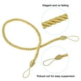 thumbnail image 4 of Uxcell Curtain Tiebacks Ropes, 4 Pack Braided Curtain Tie Backs with Screw Hooks & Bolts, Gold Yellow, 4 of 6