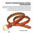 thumbnail image 3 of Catelles Women's Top Grain Leather Woven Elastic Camel Belt, Alloy Buckle, Suitable for Casual and Business Wear, Wear-resistant and Breathable,Gift Box&For waist 46 inches Width0.83 inches, 3 of 7