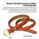 thumbnail image 3 of Catelles Women's Black Woven Top-Grain Leather Belt, with Alloy Buckle, Wear-resistant & Suitable for Casual and Fashionable Outfits,Gift Box For waist 29-31" Width 0.95"(2.4cm), 3 of 7