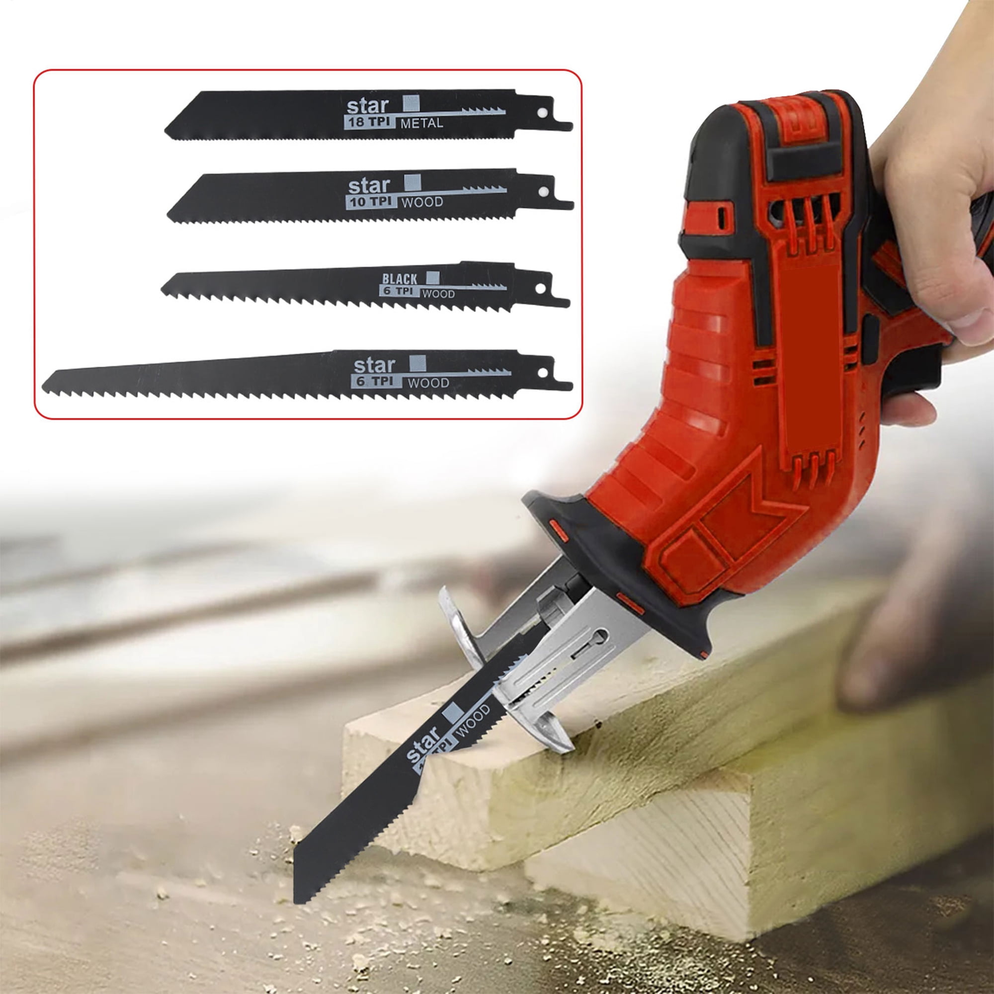 PRAXO 21V Cordless Reciprocating Saw Electric Hand Saw Sawzall Cordless with 2 Rechargeable Battery Fast Charger 8 Saw Blades for Wood Metal PVC Pipe Cutting Walmart Business Supplies