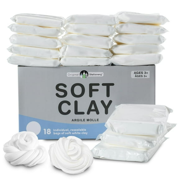 Original Stationery Soft Clay Modeling Compound - 4 lb (1.8 kg), White - Air Dry Cloud Dough & Butter Slime Clay for DIY Slime Kit, Arts & Crafts, Ages 7 Kids Crafts