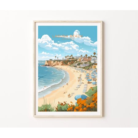 POSTER Laguna Beach California Travel Poster, Laguna Beach Poster Print, Laguna Beach Wall Art, California Coast Wall Decor, Minimalist Wall Art-UNFRAMED