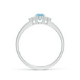 thumbnail image 2 of ANGARA Natural Solitaire Oval Aquamarine and Diamond Promise Ring in 14K White Gold for Women (Size-6x4mm) | March Birthstone, Birthday, Anniversary, Jewelry Gift for Women | Natural Aquamarine Ring, 2 of 10