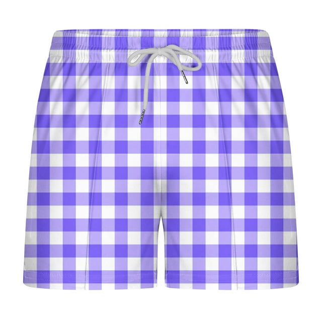 Mens Casual Shorts Elastic Waist Print Beach Pants for Men, Polyester Shorts, 1 Pc