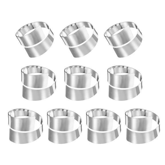 10pcs Silver Napkin Rings Metal Irregular Napkin Holders for Dinner