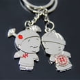 thumbnail image 6 of OPOLSKI 1 Pair Key Chain Cartoon Decorating 3D Effect Zinc Alloy Lovers Gift Wedding Favors Keyring A, 6 of 8