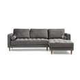 thumbnail image 2 of GFurn MW-98C-LEFT-YK15002-19 Bente Tufted Velvet Left Sectional Sofa, Grey, 2 of 2