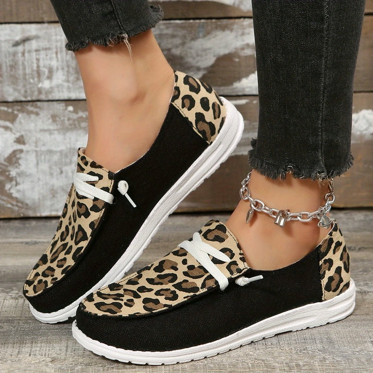 Canvas leopard print shoes sales