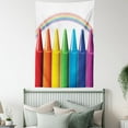 thumbnail image 4 of Crayon Tapestry, Digital Illustration of Colorful Painting Elements and Blurry Rainbow Nursery Themed, Wall Hanging for Bedroom Living Room Dorm Decor, 60W X 80L Inches, Multicolor, by Ambesonne, 4 of 5