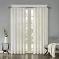 thumbnail image 3 of Madison Park Harper 2-Piece Solid Crushed Curtain Panel Pair in White, 42"x95", 3 of 6