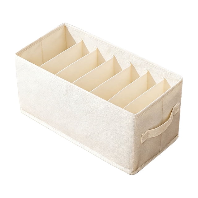 Organizador de cajones para ropa, caja de almacenamiento plegable para jeans, pantalones, leggings, camisetas, caja de armario de 7 compartimentos con construcción de tela, organizador doméstico