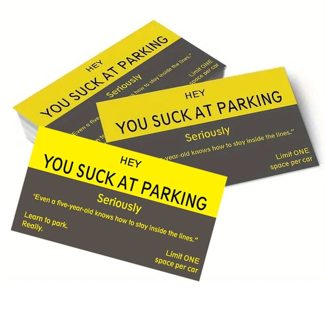 A 100Pc Funny Parking Violation Cards Prank Joke Note Set For Ridiculous Parking Pranks Humorous Reminder Cards For Social Sharing Awareness Building 114G