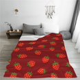 thumbnail image 5 of Fuzoiu Strawberry Print Ultra-Soft Micro Fleece Blanket,All Seasons Flannel Throw, Lightweight Blanket for Bed, Sofa, Couch, Movie Night, Camping, and Travel-50"x40", 5 of 7