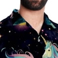 thumbnail image 5 of Starry Unicorn Men's Short Sleeve Poplin Button Down Shirts - Casual Printed Summer Beach Tops for Men, 5 of 6