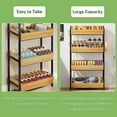 thumbnail image 5 of Tribesigns 4-Tier Wooden Utility Pantry Shelf Unit for Snacks, Wood Fruit and Vegetable Basket Stand Rack for Kitchen, Office, Store, Supremarket, Oak & Black, 5 of 5