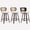 Beige, variant on HUMEHA Set of 3 Rattan Swivel Barstool Black 26" Cane Back