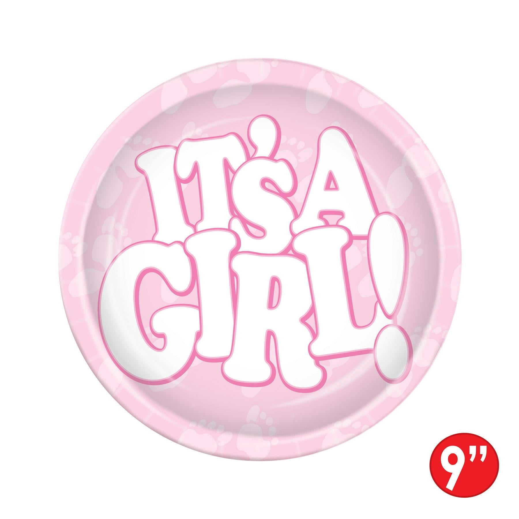 96 Pack Beistle It's A Girl! Paper Plates 9 inch