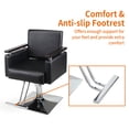 thumbnail image 3 of Jaxpety Hydraulic Barber Chair, 360° Swivel Beauty Hair Salon Spa Equipment, with Foot Rest, Wooden Armrest and Square Base,  Black, 3 of 17