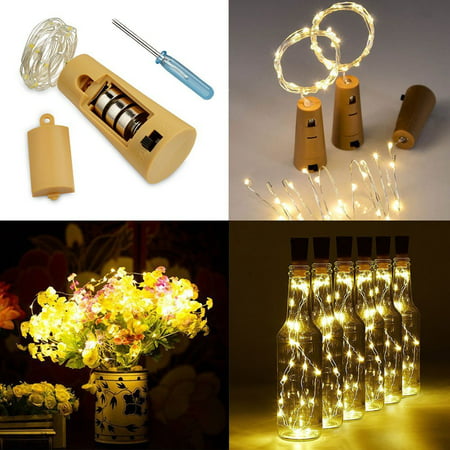 EEEKit LED Night Lights, 3-Pack Cork Shaped 20LED Starry Wine Bottle Lighting Lamp for Christmas Party Home Garden Wedding Outdoor Indoor