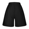 thumbnail image 7 of Lenpel Women's Bermuda Shorts Elastic High Waisted Wide Leg Casual Shorts Lightweight Summer Shorts with Pockets, 7 of 7