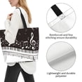 thumbnail image 3 of Ratiio Piano Keys With Musical Notes Print Reusable Grocery Bags - Washable, Foldable, Packable Tote, Large Handles, Heavy Duty, Zippered Top Pouch, 3 of 7