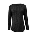 thumbnail image 3 of Lenpel Women's Long Sleeve Shirts Soft Casual Crew Neck Ribbed Knit Pullover Tops Fall Lightweight Sweaters, 3 of 3
