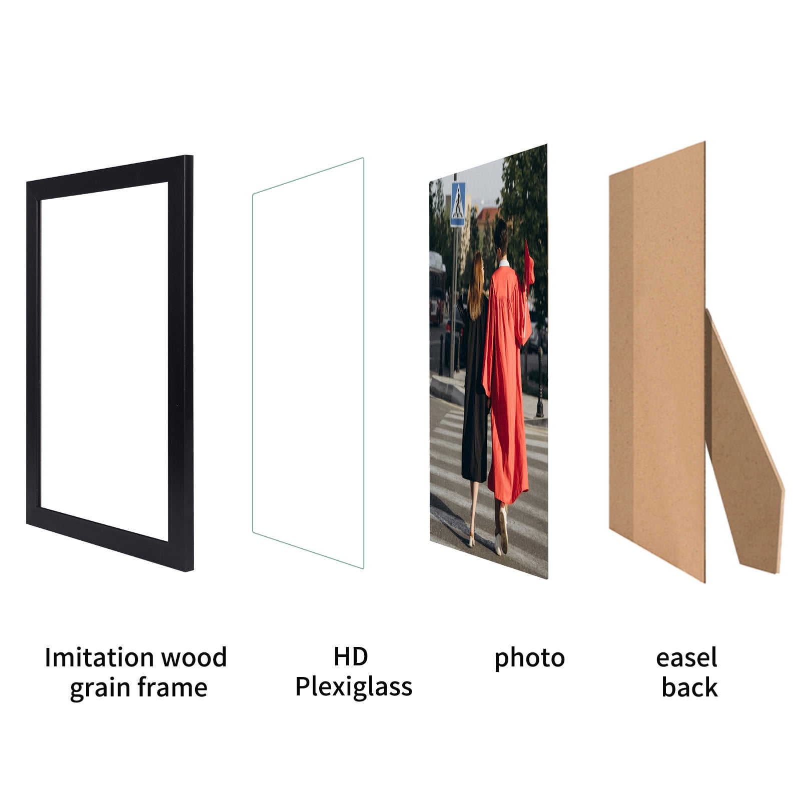 8x12 Picture Frame Set of 12, 8 x 12 Photo Frames Bulk for Wall or Tabletop Display, Black