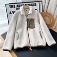 thumbnail image 2 of Lovskoo 2024 Womens Winter Coats Polar Fleece Thick Thermal Casual Solid Color Outdoor Windproof Loose Zipper Recreation Coat with Pockets Beige, 2 of 6