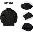 thumbnail image 4 of Mens Cable Knit Cardigan Sweater Shawl Collar Loose Fit Long Sleeve Casual Cardigans, 4 of 5
