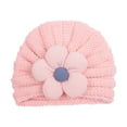 thumbnail image 2 of Baby Girls Knitted Turban Hat Flower Head Wrap Newborn Infant Toddler Kids Girl Cap Hair Accessories 0-36Month, 2 of 2