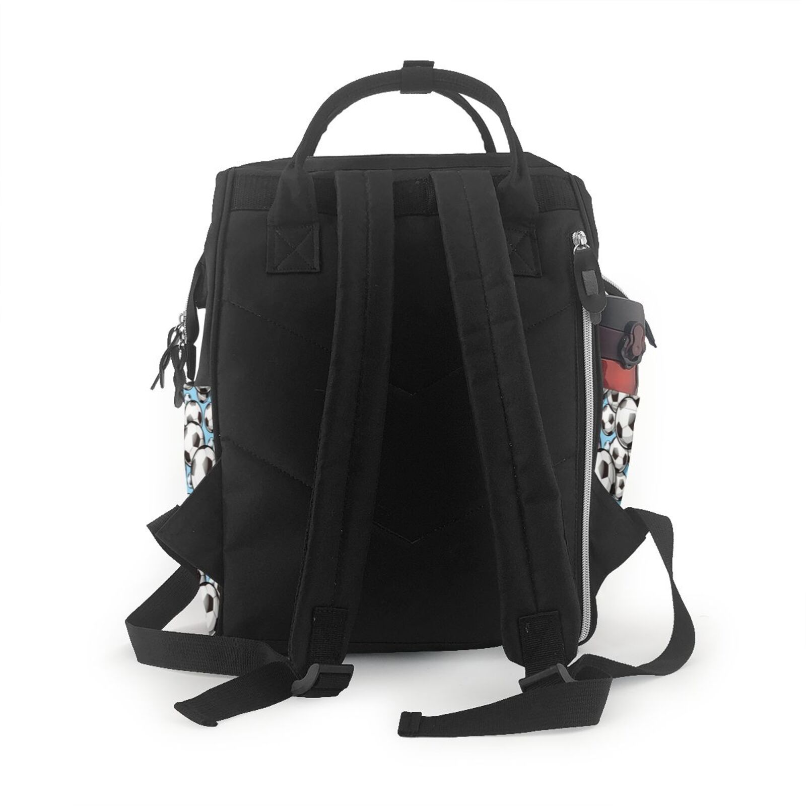Fuzoiu Football Soccer Ball Print Diaper Bag Backpack,Baby Essentials Travel Tote,Multi function Waterproof Diaper Bag, Travel Essentials Baby Bag - Unisex